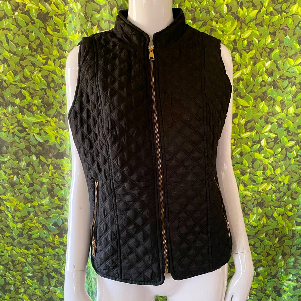 New Directions Black Quilted Vest